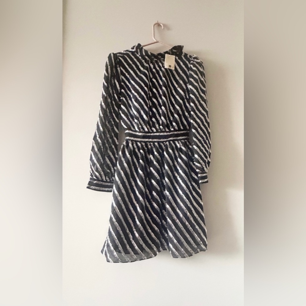 Michael kors size 00 Striped Black and White Dress back zipper